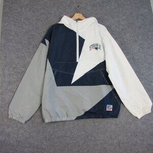 NFL New England Patriots x Staple Navy Print 1/4 Zip Windbreaker Jacket XL 406
